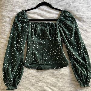 Abercrombie & Fitch polka dot square neck top